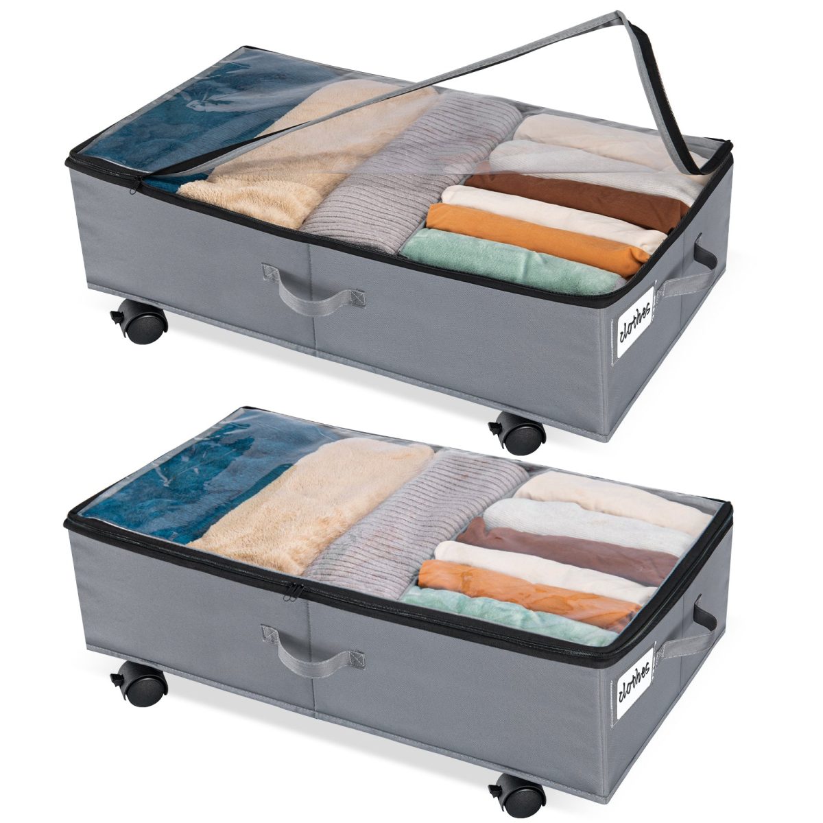 GoMaihe Extra Large Under Bed Storage with Wheels 42L, 2 Pack - Image 1