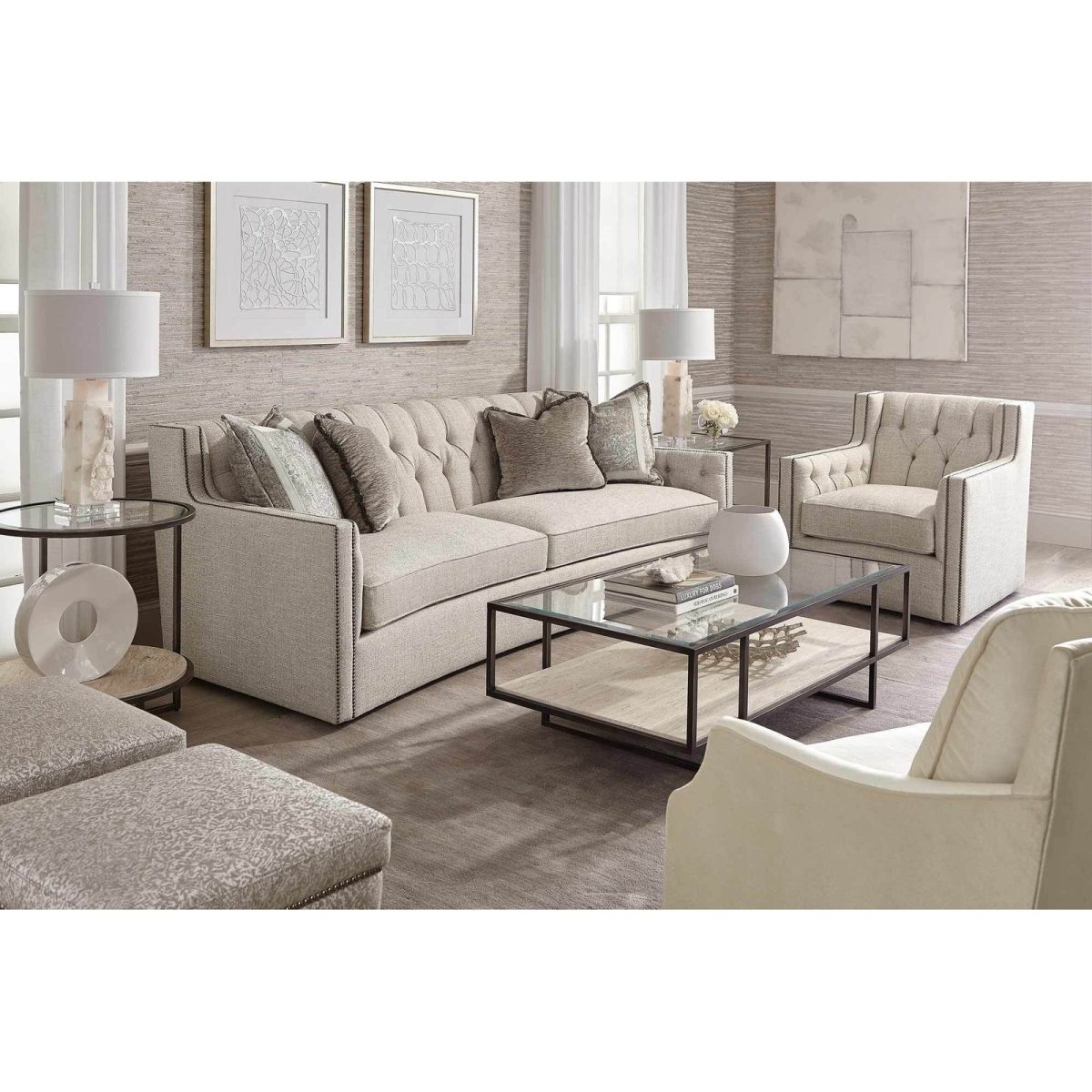 Bernhardt Harlow Metal Rectangular Cocktail Table - Image 4