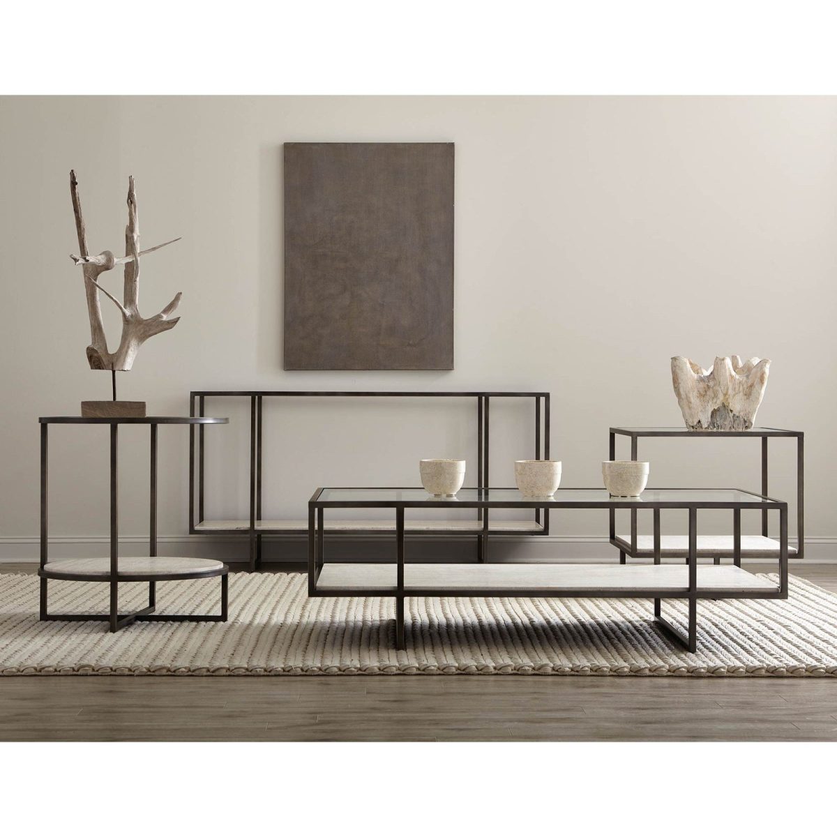 Bernhardt Harlow Metal Rectangular Cocktail Table - Image 2